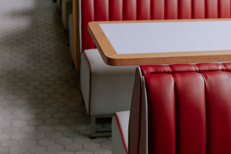 Comfortable seating area inside Hangry Joe's dining room